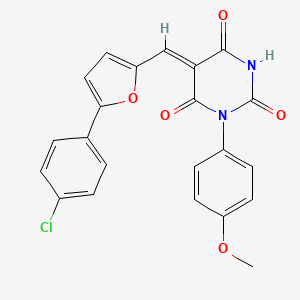 (5Z)-5-{[5-(4-chlorophenyl)furan-2-yl]methylidene}-1-(4-methoxyphenyl)pyrimidine-2,4,6(1H,3H,5H)-trione