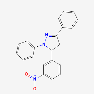 molecular formula C21H17N3O2 B5044819 5-(3-nitrophenyl)-1,3-diphenyl-4,5-dihydro-1H-pyrazole CAS No. 6969-04-6