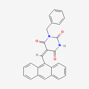 (5E)-5-(anthracen-9-ylmethylidene)-1-benzyl-1,3-diazinane-2,4,6-trione