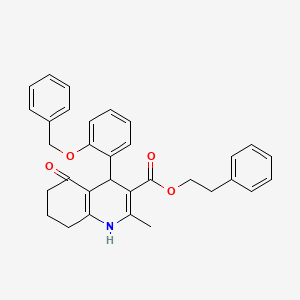 2-Phenylethyl 4-[2-(benzyloxy)phenyl]-2-methyl-5-oxo-1,4,5,6,7,8-hexahydroquinoline-3-carboxylate