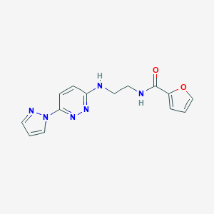 molecular formula C14H14N6O2 B504486 N-(2-{[6-(1H-pyrazol-1-yl)-3-pyridazinyl]amino}ethyl)-2-furamide 
