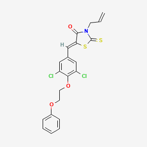 (5Z)-5-{[3,5-DICHLORO-4-(2-PHENOXYETHOXY)PHENYL]METHYLIDENE}-3-(PROP-2-EN-1-YL)-2-SULFANYLIDENE-1,3-THIAZOLIDIN-4-ONE