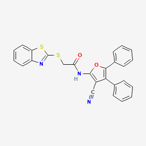 2-(1,3-benzothiazol-2-ylthio)-N-(3-cyano-4,5-diphenyl-2-furyl)acetamide