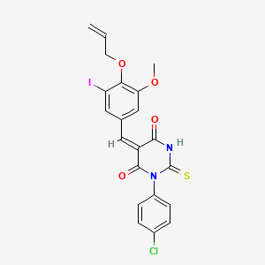 5-[4-(allyloxy)-3-iodo-5-methoxybenzylidene]-1-(4-chlorophenyl)-2-thioxodihydro-4,6(1H,5H)-pyrimidinedione