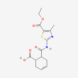 molecular formula C15H18N2O5S B5044914 6-({[5-(ethoxycarbonyl)-4-methyl-1,3-thiazol-2-yl]amino}carbonyl)-3-cyclohexene-1-carboxylic acid 