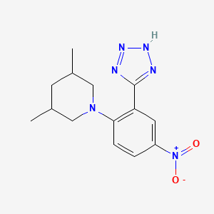 3,5-Dimethyl-1-(4-nitro-2-(1H-tetrazol-5-yl)phenyl)piperidine