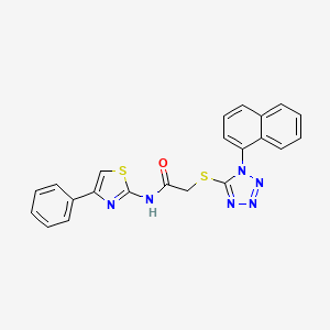 molecular formula C22H16N6OS2 B5044945 2-(1-naphthalen-1-yltetrazol-5-yl)sulfanyl-N-(4-phenyl-1,3-thiazol-2-yl)acetamide 