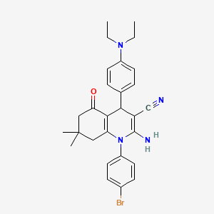 2-Amino-1-(4-bromophenyl)-4-(4-(diethylamino)phenyl)-7,7-dimethyl-5-oxo-1,4,5,6,7,8-hexahydroquinoline-3-carbonitrile