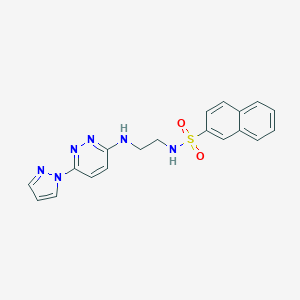 N-(2-((6-(1H-pyrazol-1-yl)pyridazin-3-yl)amino)ethyl)naphthalene-2-sulfonamide