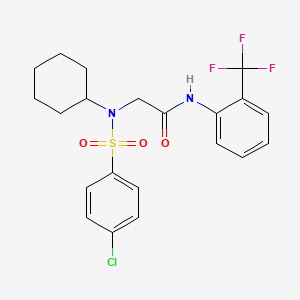 2-[(4-chlorophenyl)sulfonyl-cyclohexylamino]-N-[2-(trifluoromethyl)phenyl]acetamide