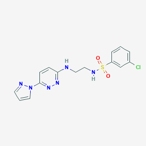 3-chloro-N-(2-{[6-(1H-pyrazol-1-yl)-3-pyridazinyl]amino}ethyl)benzenesulfonamide