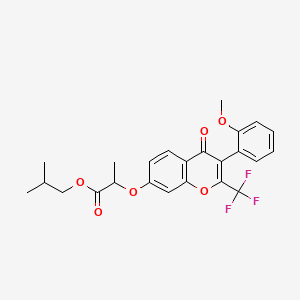 2-methylpropyl 2-{[3-(2-methoxyphenyl)-4-oxo-2-(trifluoromethyl)-4H-chromen-7-yl]oxy}propanoate