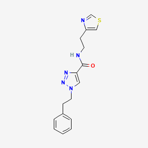 molecular formula C16H17N5OS B5045128 1-(2-phenylethyl)-N-[2-(1,3-thiazol-4-yl)ethyl]-1H-1,2,3-triazole-4-carboxamide 