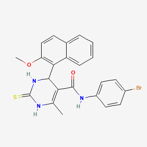 molecular formula C23H20BrN3O2S B5045138 N-(4-bromophenyl)-4-(2-methoxy-1-naphthyl)-6-methyl-2-thioxo-1,2,3,4-tetrahydro-5-pyrimidinecarboxamide 