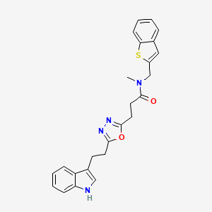 N-(1-benzothien-2-ylmethyl)-3-{5-[2-(1H-indol-3-yl)ethyl]-1,3,4-oxadiazol-2-yl}-N-methylpropanamide