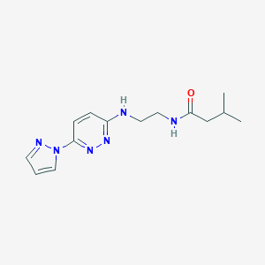 molecular formula C14H20N6O B504515 3-methyl-N-(2-{[6-(1H-pyrazol-1-yl)-3-pyridazinyl]amino}ethyl)butanamide 