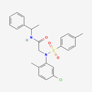 molecular formula C24H25ClN2O3S B5045155 N~2~-(5-chloro-2-methylphenyl)-N~2~-[(4-methylphenyl)sulfonyl]-N~1~-(1-phenylethyl)glycinamide 