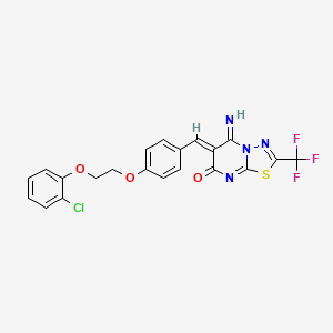 molecular formula C21H14ClF3N4O3S B5045168 (6Z)-6-({4-[2-(2-CHLOROPHENOXY)ETHOXY]PHENYL}METHYLIDENE)-5-IMINO-2-(TRIFLUOROMETHYL)-5H,6H,7H-[1,3,4]THIADIAZOLO[3,2-A]PYRIMIDIN-7-ONE 