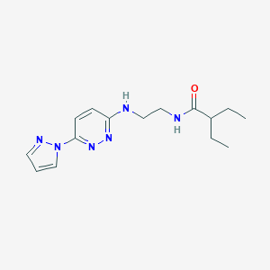 molecular formula C15H22N6O B504517 2-ethyl-N-(2-{[6-(1H-pyrazol-1-yl)-3-pyridazinyl]amino}ethyl)butanamide 