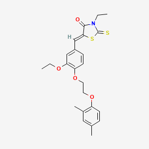 molecular formula C24H27NO4S2 B5045237 (5Z)-5-[[4-[2-(2,4-dimethylphenoxy)ethoxy]-3-ethoxyphenyl]methylidene]-3-ethyl-2-sulfanylidene-1,3-thiazolidin-4-one 