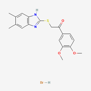 molecular formula C19H21BrN2O3S B5045246 1-(3,4-dimethoxyphenyl)-2-[(5,6-dimethyl-1H-benzimidazol-2-yl)sulfanyl]ethanone;hydrobromide 