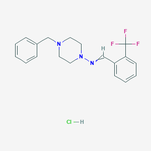 N-(4-benzylpiperazin-1-yl)-1-[2-(trifluoromethyl)phenyl]methanimine;hydrochloride