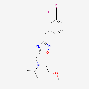 molecular formula C17H22F3N3O2 B5045268 N-(2-methoxyethyl)-N-({3-[3-(trifluoromethyl)benzyl]-1,2,4-oxadiazol-5-yl}methyl)-2-propanamine 