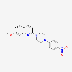 molecular formula C21H22N4O3 B5045300 7-methoxy-4-methyl-2-[4-(4-nitrophenyl)-1-piperazinyl]quinoline 