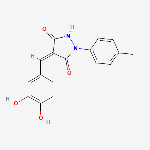 molecular formula C17H14N2O4 B5045323 (4Z)-4-[(3,4-dihydroxyphenyl)methylidene]-1-(4-methylphenyl)pyrazolidine-3,5-dione 