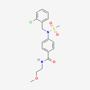 molecular formula C18H21ClN2O4S B5045336 4-[(2-chlorobenzyl)(methylsulfonyl)amino]-N-(2-methoxyethyl)benzamide 