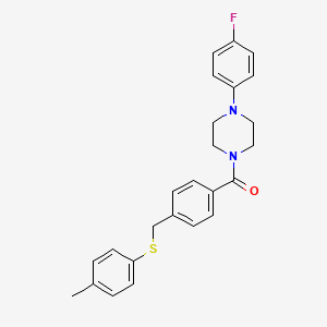 molecular formula C25H25FN2OS B5045370 1-(4-fluorophenyl)-4-(4-{[(4-methylphenyl)thio]methyl}benzoyl)piperazine 