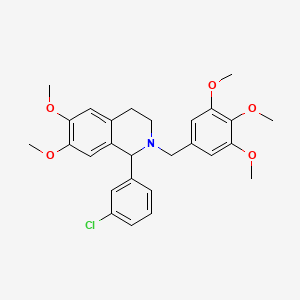 molecular formula C27H30ClNO5 B5045395 1-(3-chlorophenyl)-6,7-dimethoxy-2-[(3,4,5-trimethoxyphenyl)methyl]-3,4-dihydro-1H-isoquinoline 