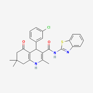 N-(1,3-Benzothiazol-2-YL)-4-(3-chlorophenyl)-2,7,7-trimethyl-5-oxo-1,4,5,6,7,8-hexahydroquinoline-3-carboxamide