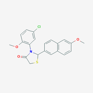 molecular formula C21H18ClNO3S B504542 3-(5-Chloro-2-methoxyphenyl)-2-(6-methoxy-2-naphthyl)-1,3-thiazolidin-4-one 