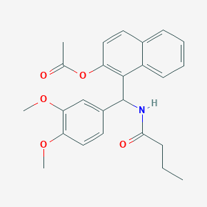 molecular formula C25H27NO5 B5045433 [1-[(Butanoylamino)-(3,4-dimethoxyphenyl)methyl]naphthalen-2-yl] acetate 