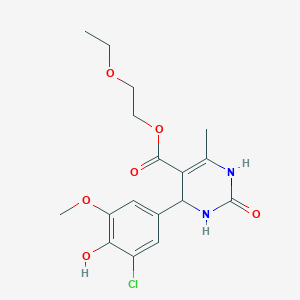 molecular formula C17H21ClN2O6 B5045435 2-Ethoxyethyl 4-(3-chloro-4-hydroxy-5-methoxyphenyl)-6-methyl-2-oxo-1,2,3,4-tetrahydropyrimidine-5-carboxylate 