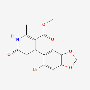 methyl 4-(6-bromo-1,3-benzodioxol-5-yl)-2-methyl-6-oxo-1,4,5,6-tetrahydro-3-pyridinecarboxylate