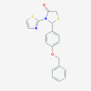 molecular formula C19H16N2O2S2 B504544 2-[4-(Benzyloxy)phenyl]-3-(1,3-thiazol-2-yl)-1,3-thiazolidin-4-one 