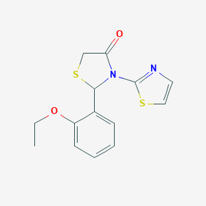 molecular formula C14H14N2O2S2 B504545 2-(2-Ethoxyphenyl)-3-(1,3-thiazol-2-yl)-1,3-thiazolidin-4-one 