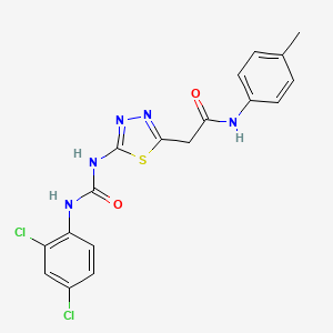 2-[5-[(2,4-dichlorophenyl)carbamoylamino]-1,3,4-thiadiazol-2-yl]-N-(4-methylphenyl)acetamide