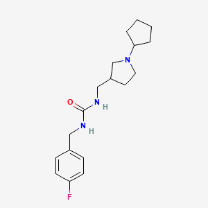 molecular formula C18H26FN3O B5045461 N-[(1-cyclopentyl-3-pyrrolidinyl)methyl]-N'-(4-fluorobenzyl)urea 