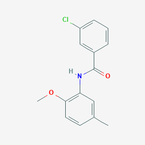 molecular formula C15H14ClNO2 B5045473 3-chloro-N-(2-methoxy-5-methylphenyl)benzamide 