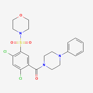 molecular formula C21H23Cl2N3O4S B5045483 (2,4-Dichloro-5-morpholin-4-ylsulfonylphenyl)-(4-phenylpiperazin-1-yl)methanone 