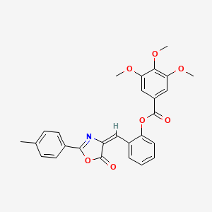 molecular formula C27H23NO7 B5045494 [2-[(E)-[2-(4-methylphenyl)-5-oxo-1,3-oxazol-4-ylidene]methyl]phenyl] 3,4,5-trimethoxybenzoate 