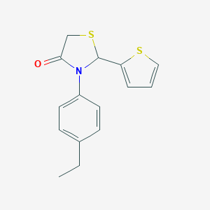 molecular formula C15H15NOS2 B504550 3-(4-Ethylphenyl)-2-(2-thienyl)-1,3-thiazolidin-4-one 