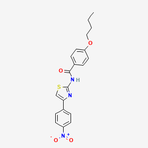 molecular formula C20H19N3O4S B5045506 4-butoxy-N-[4-(4-nitrophenyl)-1,3-thiazol-2-yl]benzamide 