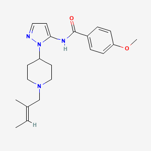 4-methoxy-N-(1-{1-[(2E)-2-methyl-2-buten-1-yl]-4-piperidinyl}-1H-pyrazol-5-yl)benzamide