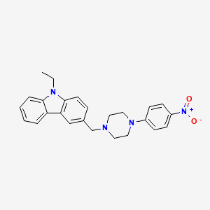 molecular formula C25H26N4O2 B5045526 9-ethyl-3-{[4-(4-nitrophenyl)-1-piperazinyl]methyl}-9H-carbazole 