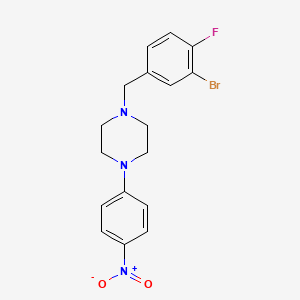 1-[(3-bromo-4-fluorophenyl)methyl]-4-(4-nitrophenyl)piperazine