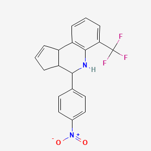 molecular formula C19H15F3N2O2 B5045546 4-(4-nitrophenyl)-6-(trifluoromethyl)-3a,4,5,9b-tetrahydro-3H-cyclopenta[c]quinoline 